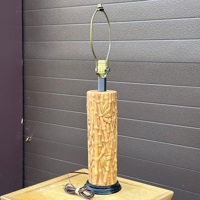 Vintage 1960's Faux Bamboo Ceramic Table Lamp For Sale - Image 12 of 12