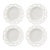 Hazel-Atlas White Milk Glass Open Lace Edge Luncheon Plates, Set of 4 – 8.25” For Sale