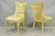 Vintage French Hollywood Regency Yellow Tufted Drape Carved Side Chairs - A Pair For Sale - Image 16 of 16