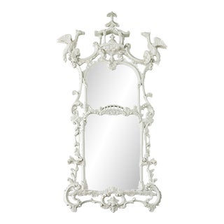 Chinoiserie Hand Carved and Painted Pagoda Mirror For Sale