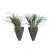Vintage Palecek Faux Rattan Wall Planters With Faux Grasses - A Pair For Sale