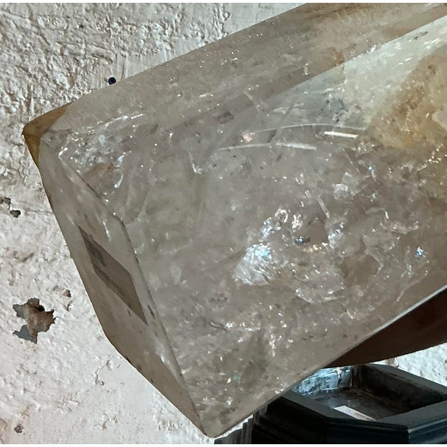 Grand Tour Vintage Boho Rock Crystal Obelisk on Jeweled Pedestal For Sale - Image 3 of 8