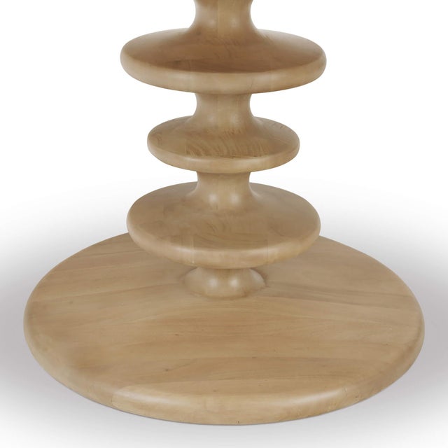 Wood Mid Century Modern Round Dining Table - Fruitwood Finish For Sale - Image 7 of 10