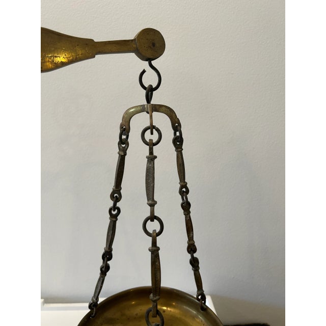 Vintage Brass Balance Scale on Marble Base | Chairish