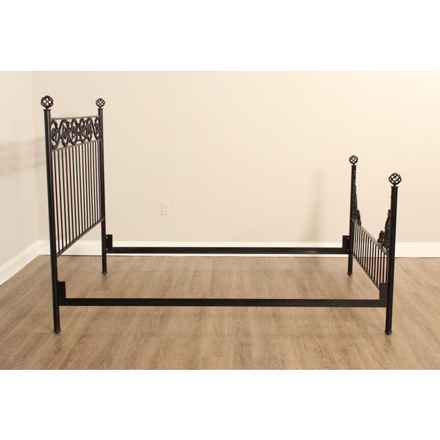 Quality Iron Queen Bed Frame with Detailed Scroll Work Chairish