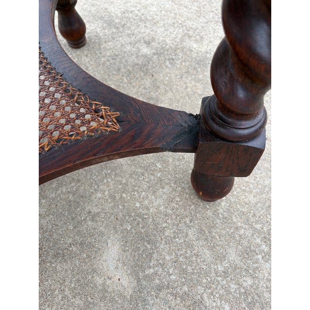 Vintage English Barley Twist Coffee Tble With Glass Top and Cane Bottom For Sale - Image 9 of 10