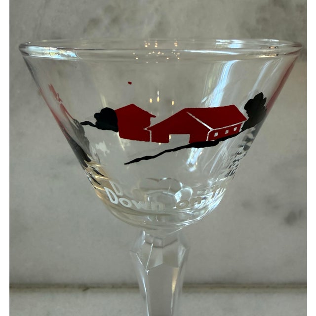Glass Mid 20th Century Down on the Farm Cordial Glasses by Libbey - Set of 4 For Sale - Image 7 of 10