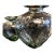 Vintage Statement Hand-Blown Recycled Glass Dimpled Vessels Spain - Pair (14.25" / 11.5") For Sale