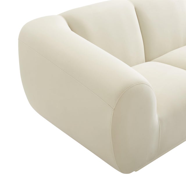 Emmet Cream Velvet Sofa For Sale - Image 4 of 7