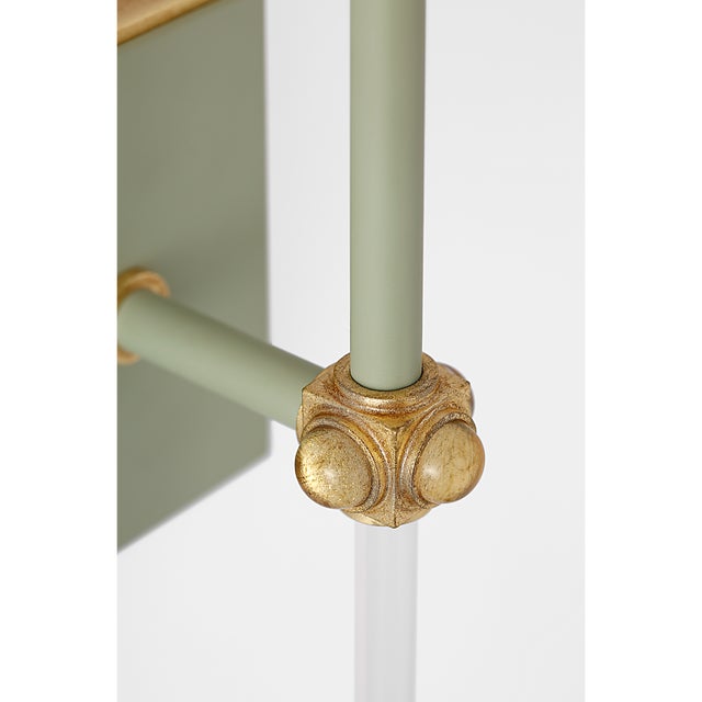 Julie Neill for Visual Comfort Signature Lucia 21" Cordless Sconce in Celadon and Crystal with Linen Shade For Sale - Image 13 of 14