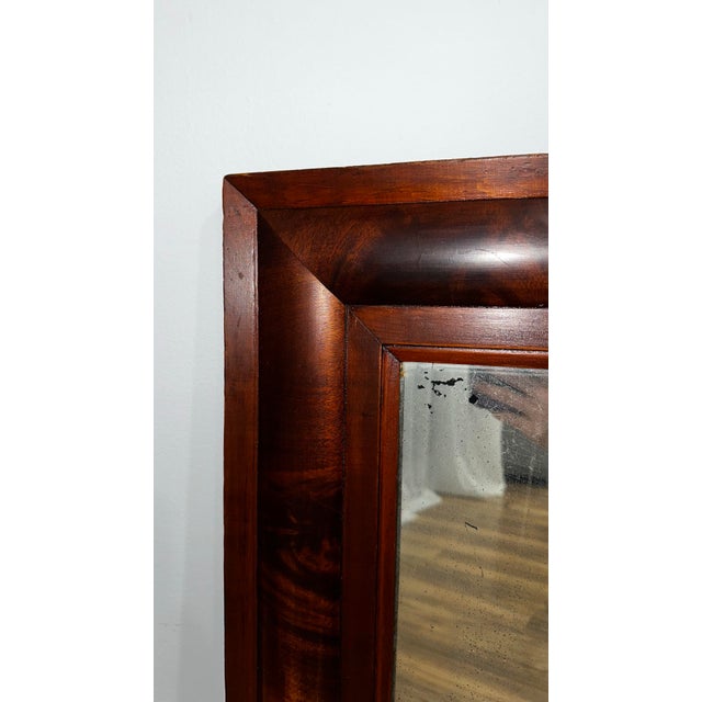 19th Century Antique Ogee Flame Mahogany Framed Mirror For Sale - Image 11 of 12