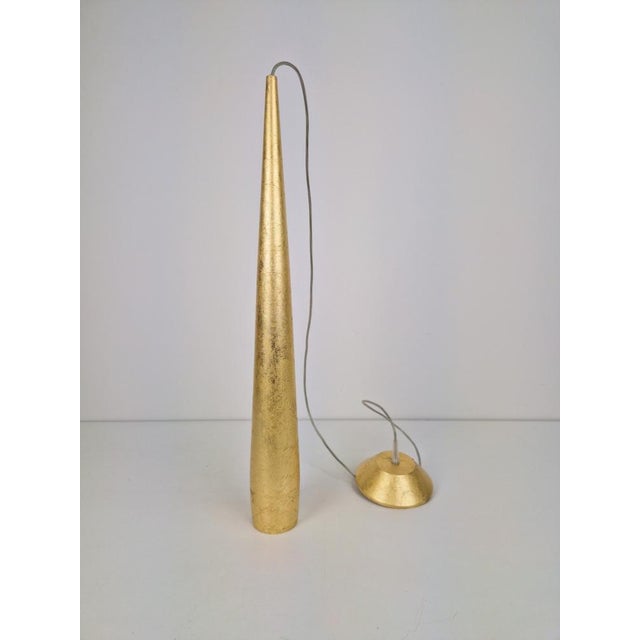Conical Gold Line Pendant Lamp from Panzeri, Italy, 1990s For Sale - Image 6 of 10