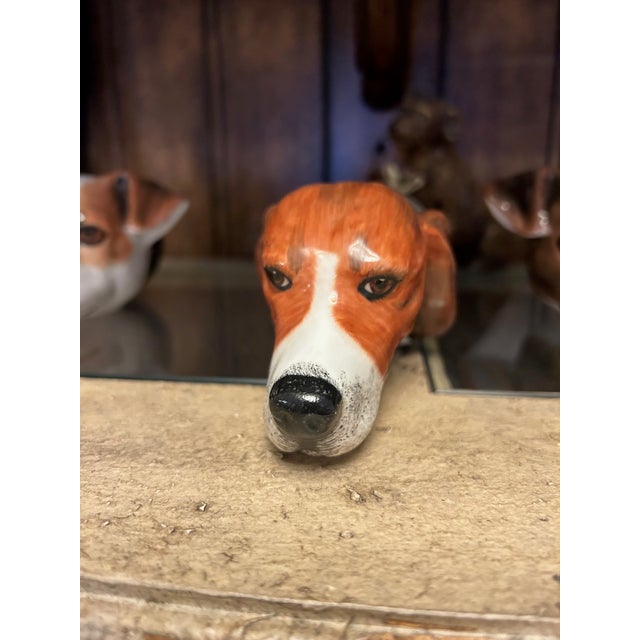 English 1980s Royale Stratford Hound Head Stirrup Cups (Pair) For Sale - Image 3 of 7