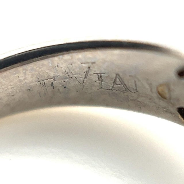 Gemstone Mid 20th Century LeVian Aquamarine White & Chocolate Diamond Ring in 14k White Gold Size 4.5 For Sale - Image 7 of 8