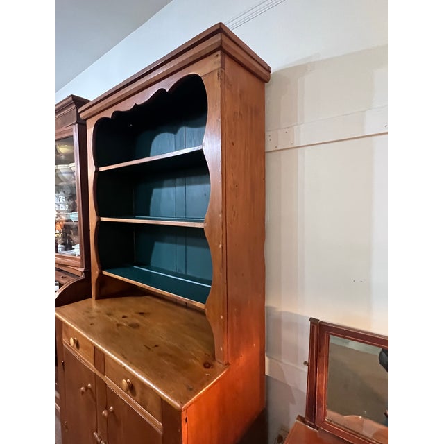 Late 19th Century Late 19th Century Primitive Wide Plank Pine Step Back Cupboard For Sale - Image 5 of 12