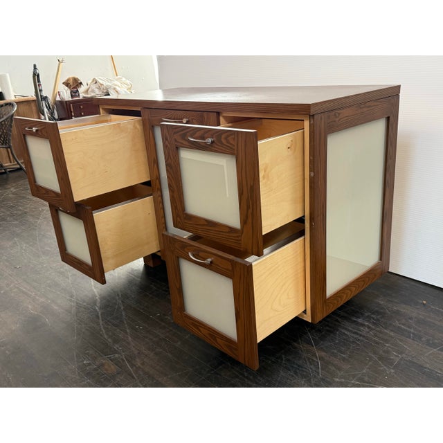 2010s Bespoke Opaque Glass Filing Cabinet/Sideboard For Sale - Image 5 of 12