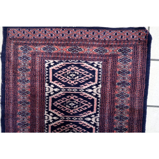 1960s, Handmade Vintage Uzbek Bukhara Rug 2.5' X 3.7' For Sale - Image 9 of 10