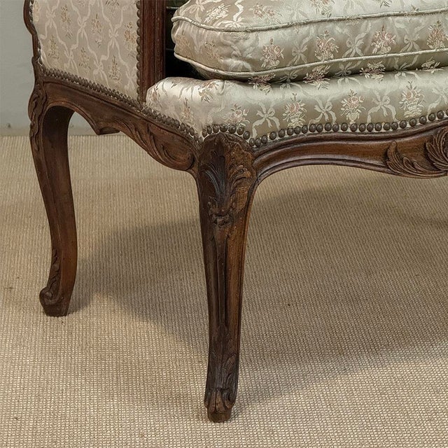 Rococo 19th Century French Louis XV Walnut Vanity Armchair For Sale - Image 3 of 18