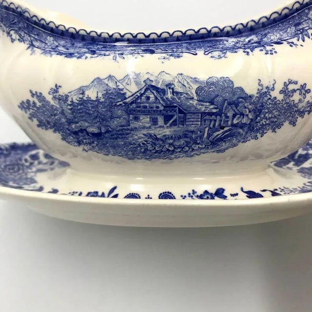 Vintage Blue Burgenland Gravy Bowl from Villeroy & Boch For Sale - Image 6 of 7
