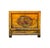 Asian Distressed Yellowish Floral Graphic Mid Size Credenza Sideboard Cabinet For Sale - Image 3 of 10