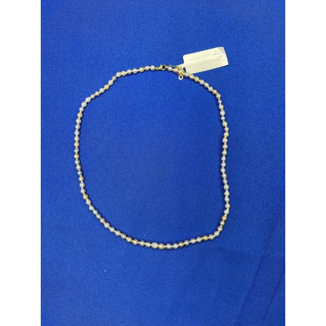 14 Karat Yellow Gold Multicolor Akoya Cultured Pearl Layer Thin Bead Necklace For Sale In Washington DC - Image 6 of 18