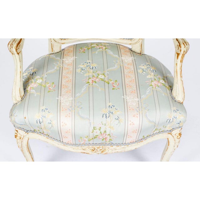 Set of Louis Revival French Painted Armchairs, 19th Century For Sale - Image 6 of 18