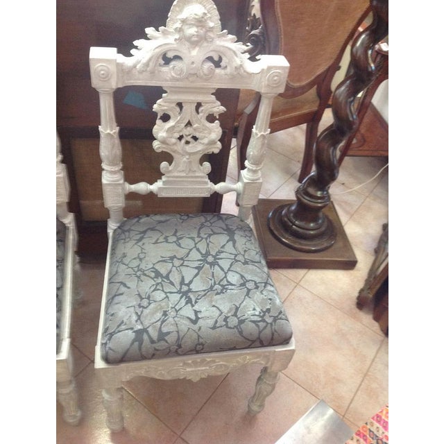 Vintage Carved and Lacquered Chairs, Set of 4 For Sale - Image 3 of 18
