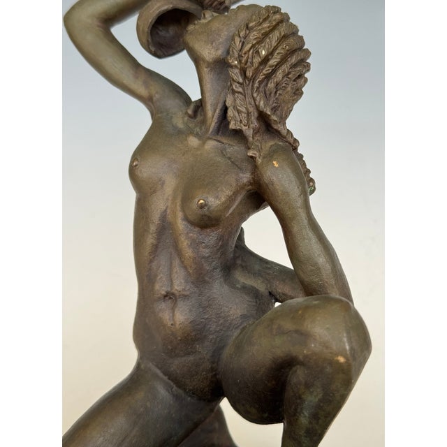 Signed Issa K. Diop 1977 Nude African Woman Bronze Sculpture For Sale - Image 17 of 18