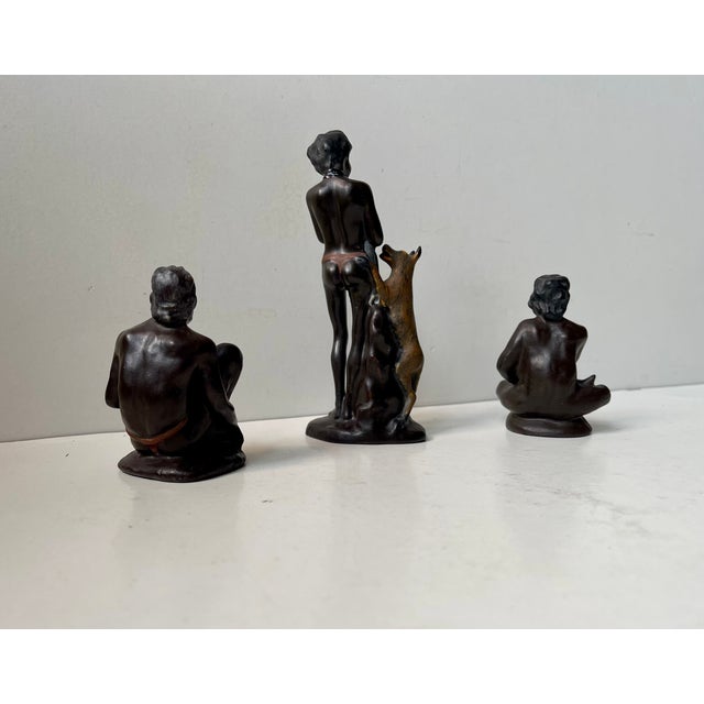 Ceramic Aboriginal Indigenous Figurines from Darbyshire Pottery, 1950s, Set of 3 For Sale - Image 7 of 14