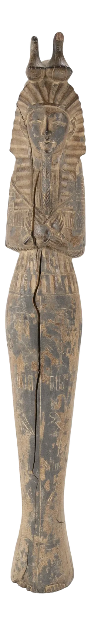 French Egyptian Revival Carved Wood Figure of King Tutankamun
