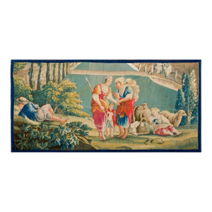 A Beautiful Antique Mid-18th Century French Pictorial Pastoral Scene Wall Hanging Tapestry