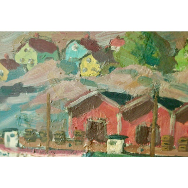 Göte Johansson, Fiskeläge Bohuslän, Mid-20th Century, Oil on Panel, Framed For Sale - Image 6 of 11