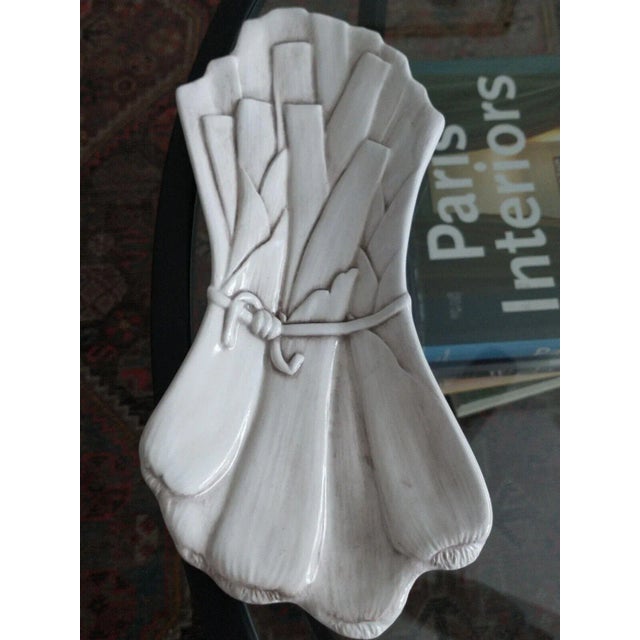 Italian Majolica Leek Vegetable Decorative Plate or Spoon Rest For Sale - Image 10 of 10