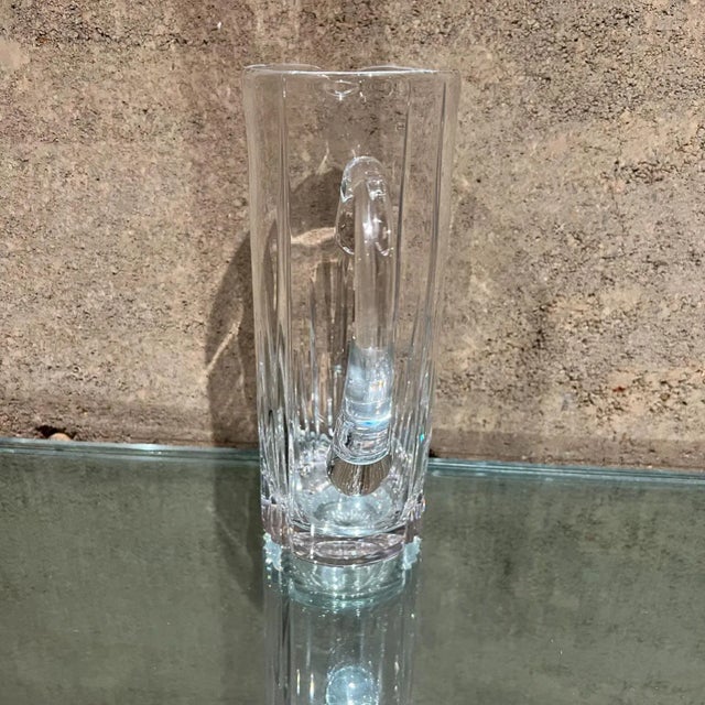 Mid Century Sculptural Modern Cut Glass Crystal Pitcher Arctic Lights Mikasa For Sale - Image 11 of 13