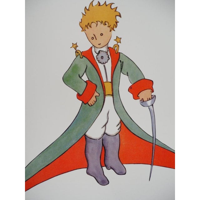 Modern Antoine De Saint-Exupery, Le Petit Prince en costume, Lithograph For Sale - Image 3 of 6