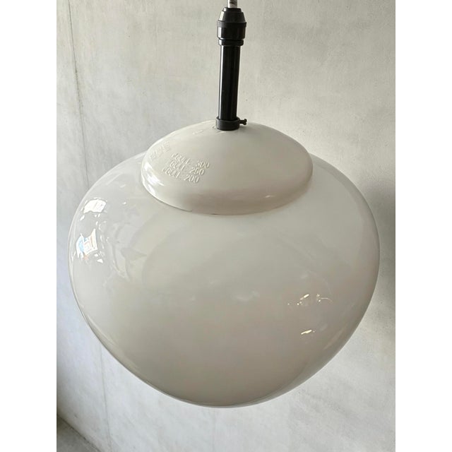 Glass Czech Opaline Pendant Light by Napako, 1960s For Sale - Image 7 of 9