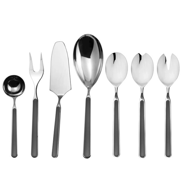 Contemporary Mepra Fantasia 7-Piece Serving Set, Black For Sale - Image 3 of 3
