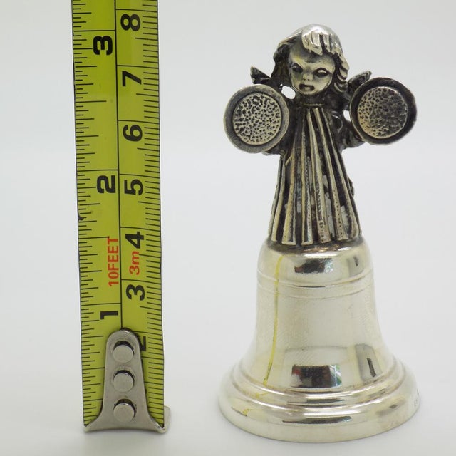 Vintage Italian Silver Brandimarte Silversmith Angel with Instrument Bell, Florence, 1980s For Sale - Image 14 of 15