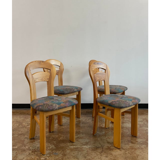 Set of 4 Mid-Century Danish Modern Pine Dining Chairs in "U-Back" Style For Sale In Raleigh - Image 6 of 13