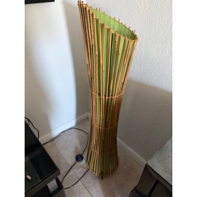Late 20th Century Floor-Lamp Bamboo 44 Inch Tall For Sale In Tampa - Image 6 of 8