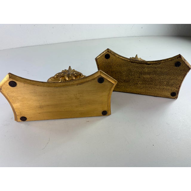 Mid-Century Vintage Italian Hand Carved Shell Wall Brackets For Sale In Philadelphia - Image 6 of 10