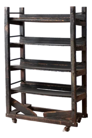 Antique Rustic Wood Industrial Factory Rack