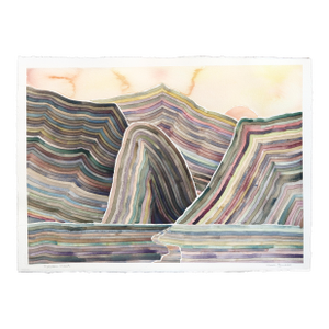 Malibu Creek - Earthy Abstract Muted Color Mountain Landscape Painting Original Artwork by Heidi Lowell