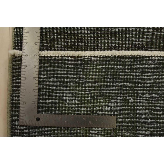 Tabriz Runner 2’4” X 6′ Black Wool Vintage Overdyed Hand-Knotted Rug For Sale - Image 10 of 10