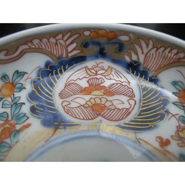 19th Century Japanese Imari Hand Painted Kirin & Flower Porcelain 4 3/4" Plate Set of 6 For Sale - Image 5 of 9