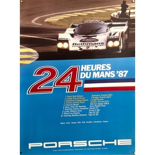 24 Hours of Le Mans Original Porsche Poster by Erich Strenger, 1987 For Sale