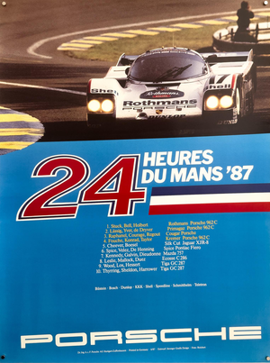 24 Hours of Le Mans Original Porsche Poster by Erich Strenger, 1987