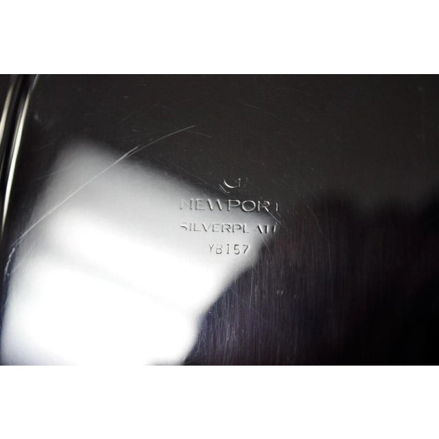 Mid 20th century Newport Gorham Yb157 Silver Plated 3 Section Cheese Cracker Serving Platter Tray For Sale - Image 10 of 11