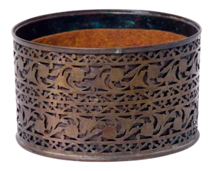 Antique Victorian Lacy Brass Bin