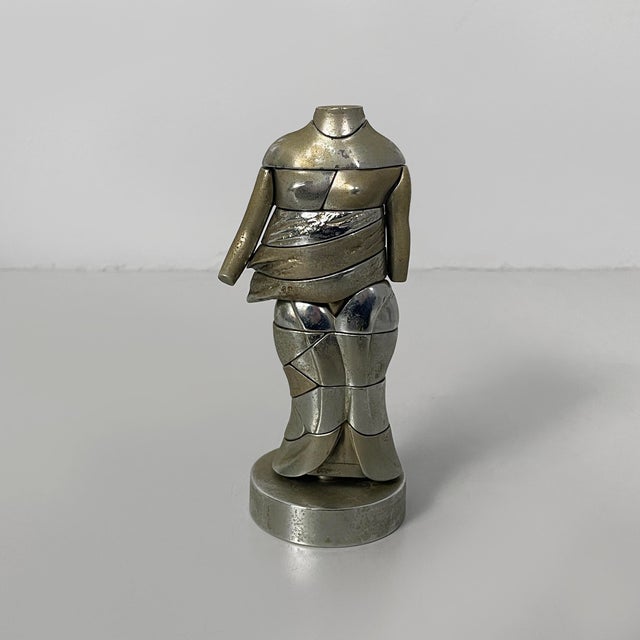 Spanish modern nickel-plated metal sculpture Mini Cariatide by Miguel Berrocal, 1968-1969 Sculpture Mini Cariatide in...